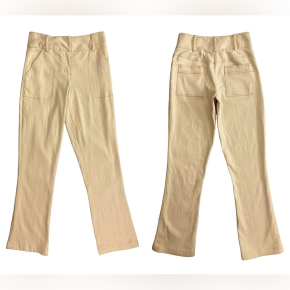 Diane Von Furstenberg Womens Size 4 High Waist Beige Flared Leg Stretch Pants - Picture 8 of 8